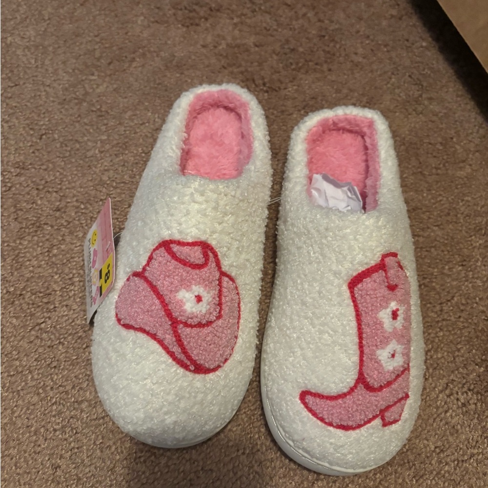 Cozy Pink and White Slippers